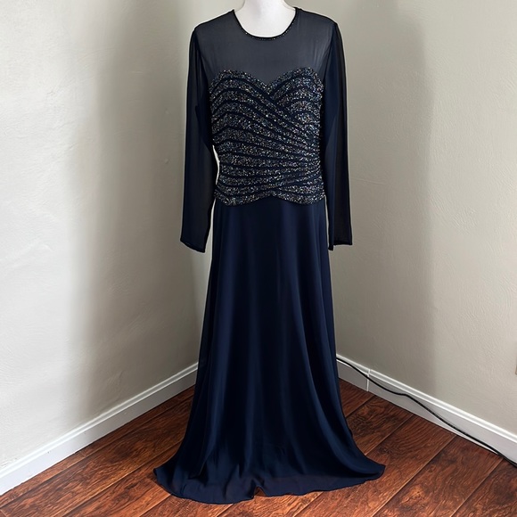 Chadwicks Mother of the Bride Beaded Chiffon Evening Dress - Picture 1 of 11